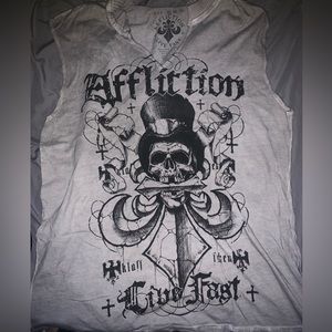 AFFLICTION mens x-large sleeveless tee